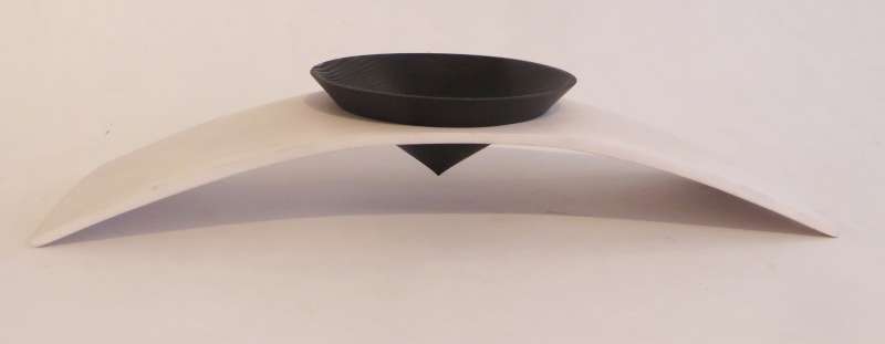 White Oblong with Black Bowl